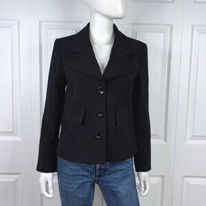 SANDRA ANGELOZZI women's spring black blazer coat small LIKE NEW!!